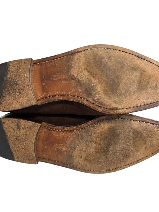 Mezlan dress shoes chocolate brown suede gold coin lace up mens 12 main image 6
